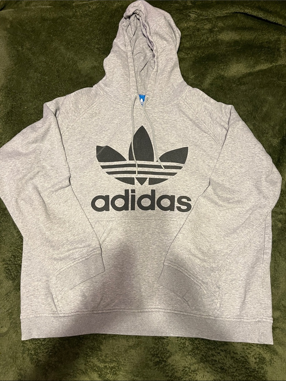adidas Grey Hoodie with Black Trefoil Logo